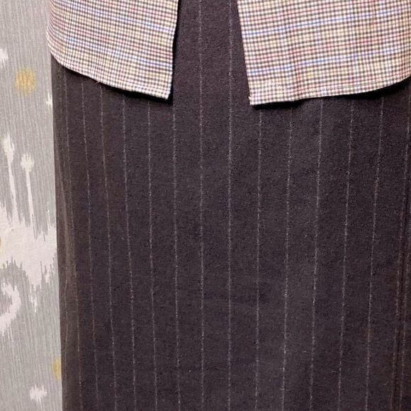Ralph Lauren Fall '12 Chocolate Brown Cashmere Blend Pinstripe Pencil Skirt - Picture 2 of 16